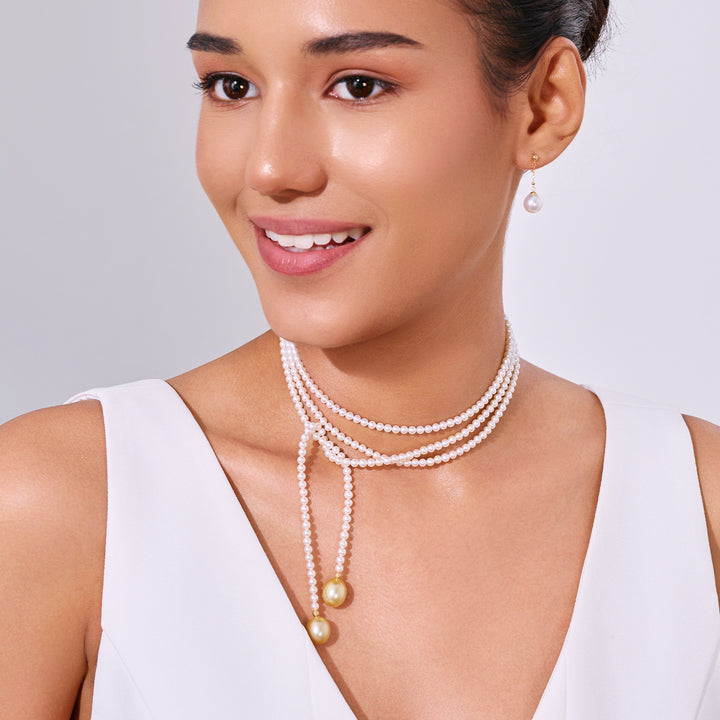 Collana in oro 18K con perle d'oro del Mare del Sud e perle d'acqua dolce KN00375 | HARMONY