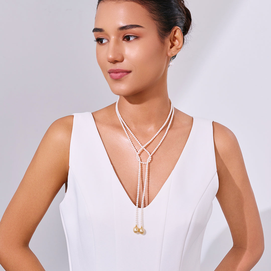 Collana in oro 18K con perle d'oro del Mare del Sud e perle d'acqua dolce KN00375 | HARMONY