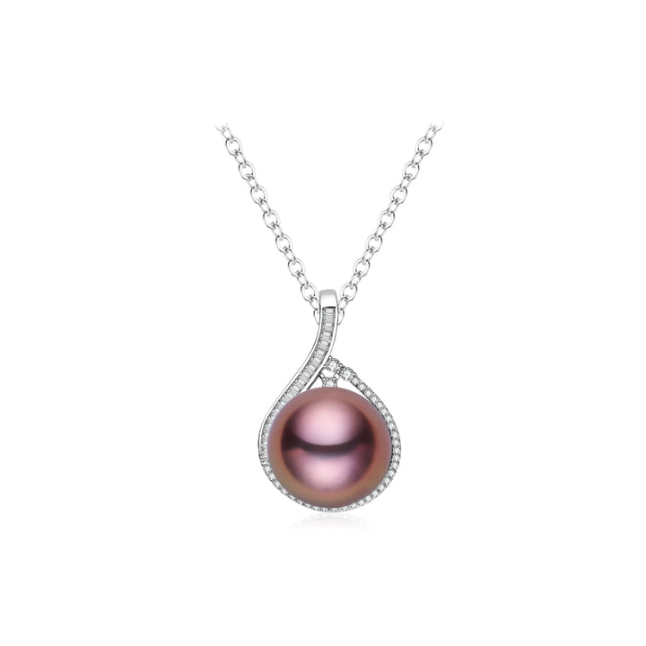 Collana con perla viola Edison in oro massiccio 18K KN00382
