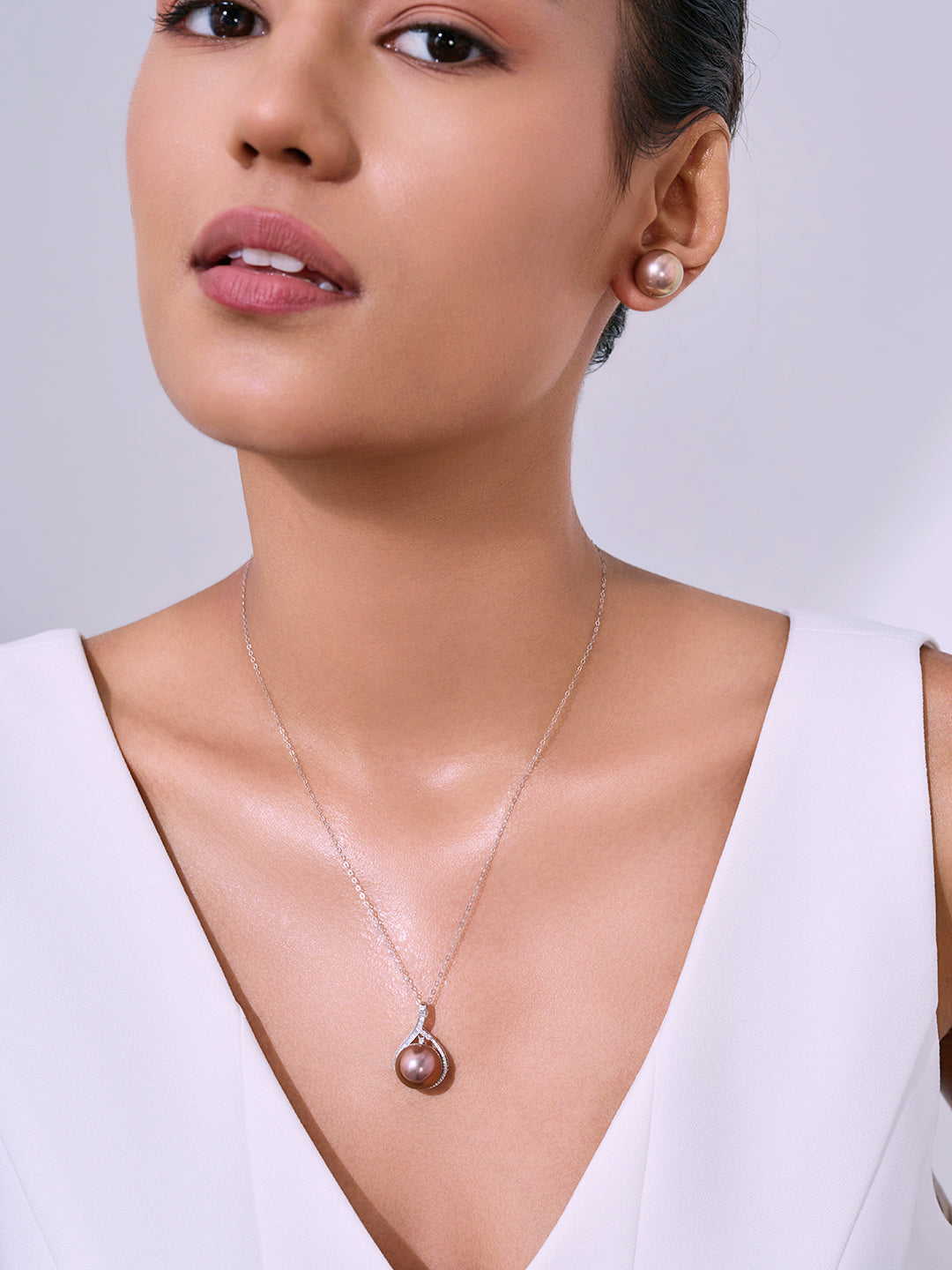 Collier en perle violette Edison en or massif 18K KN00382