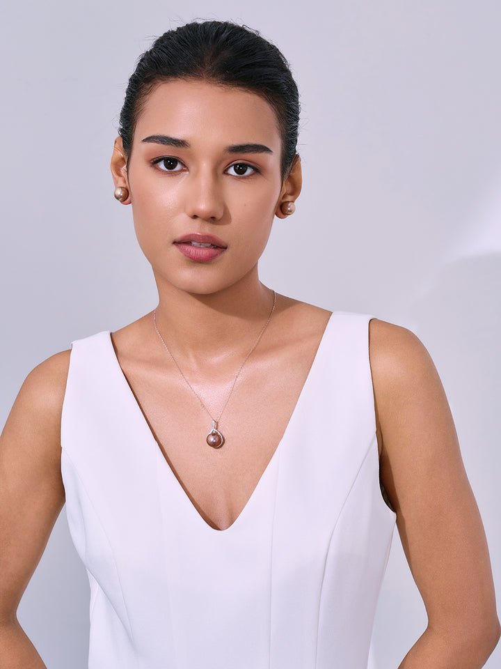Collier en perle violette Edison en or massif 18K KN00382