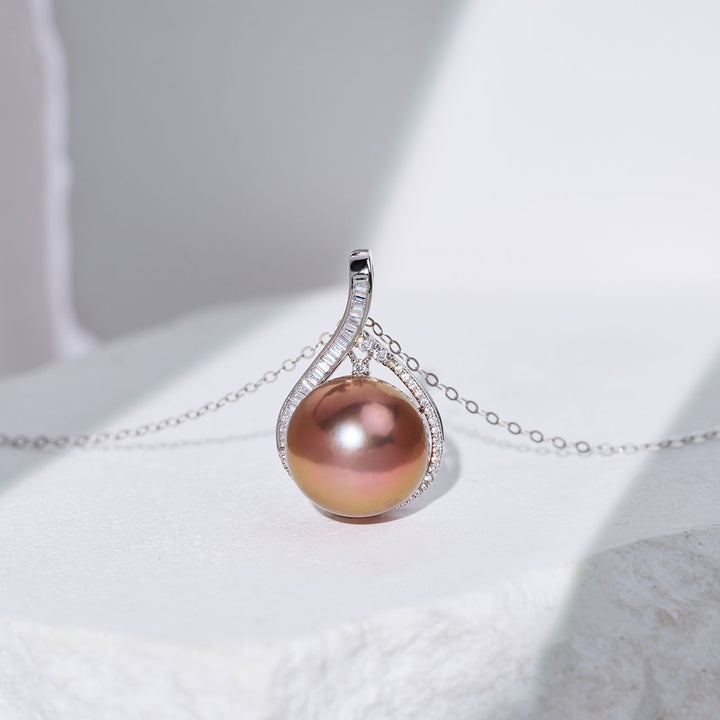 Collier en perle violette Edison en or massif 18K KN00382