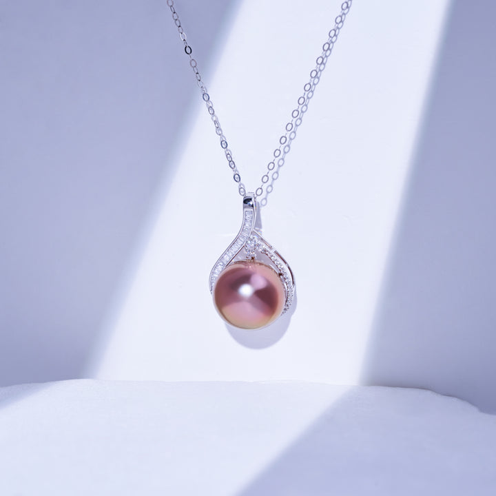 Collier en perle violette Edison en or massif 18K KN00382