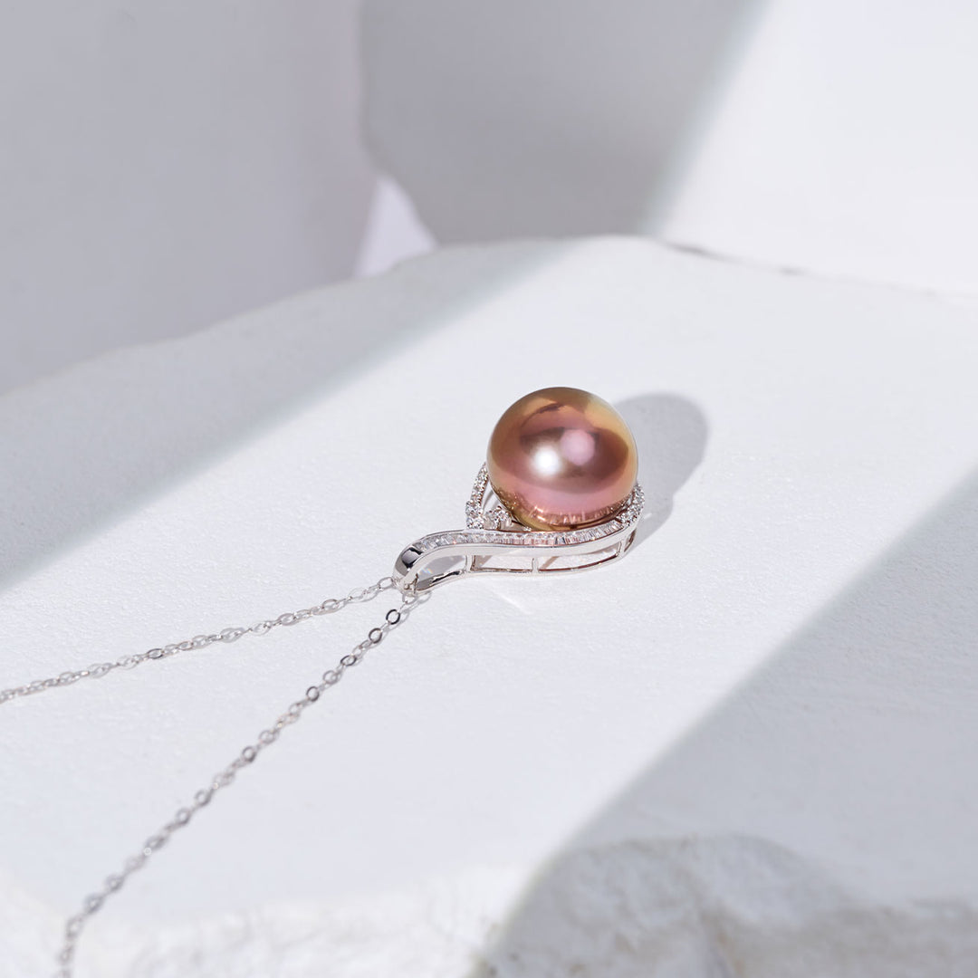 Collier en perle violette Edison en or massif 18K KN00382