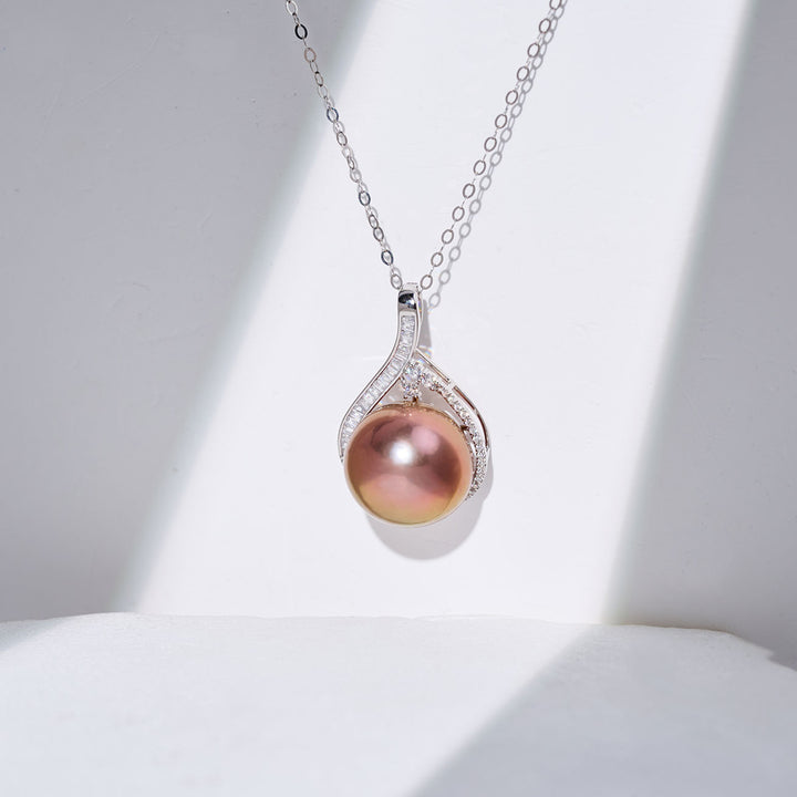 Collier en perle violette Edison en or massif 18K KN00382