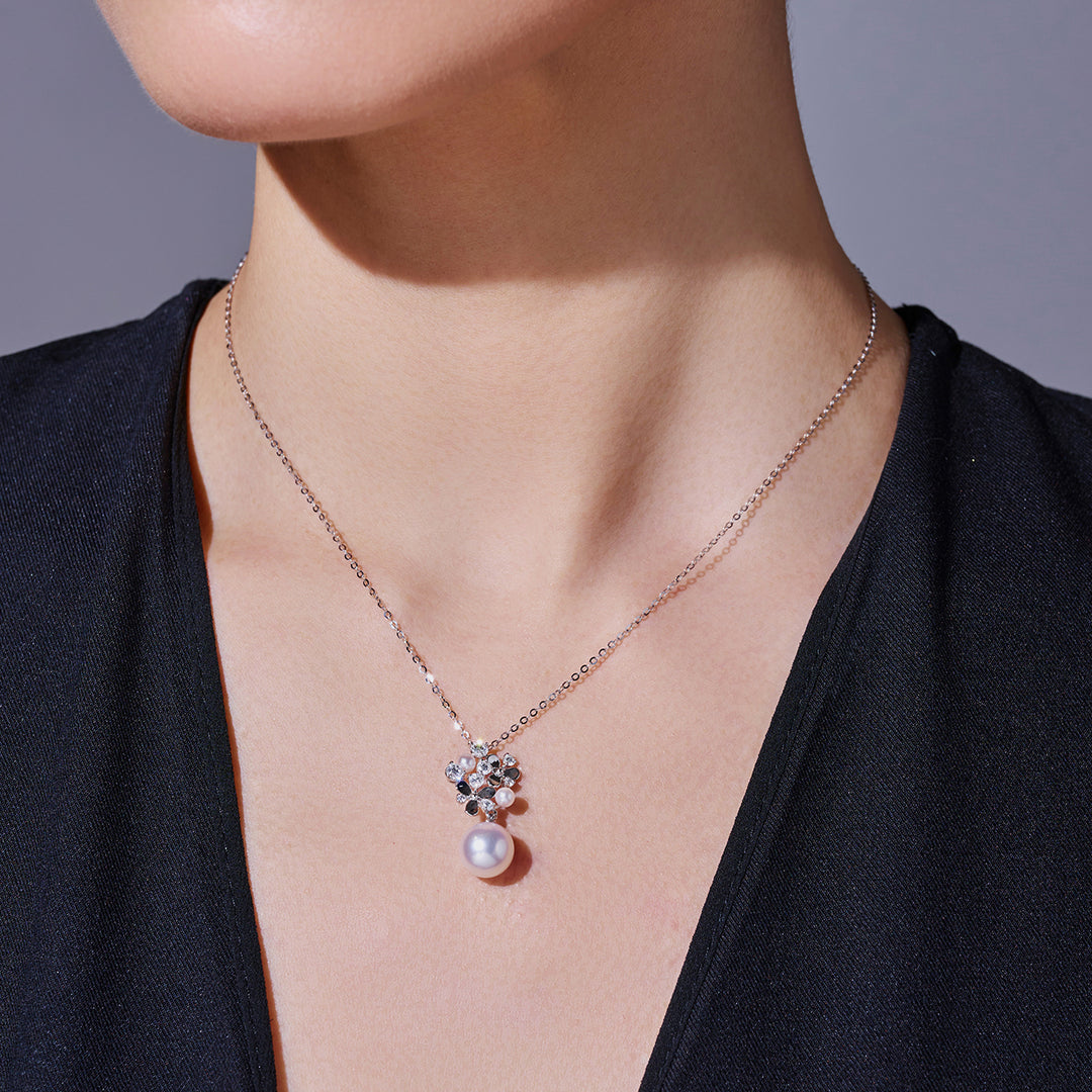 Collana di perle Akoya in oro 18 carati di prima qualità KN00386