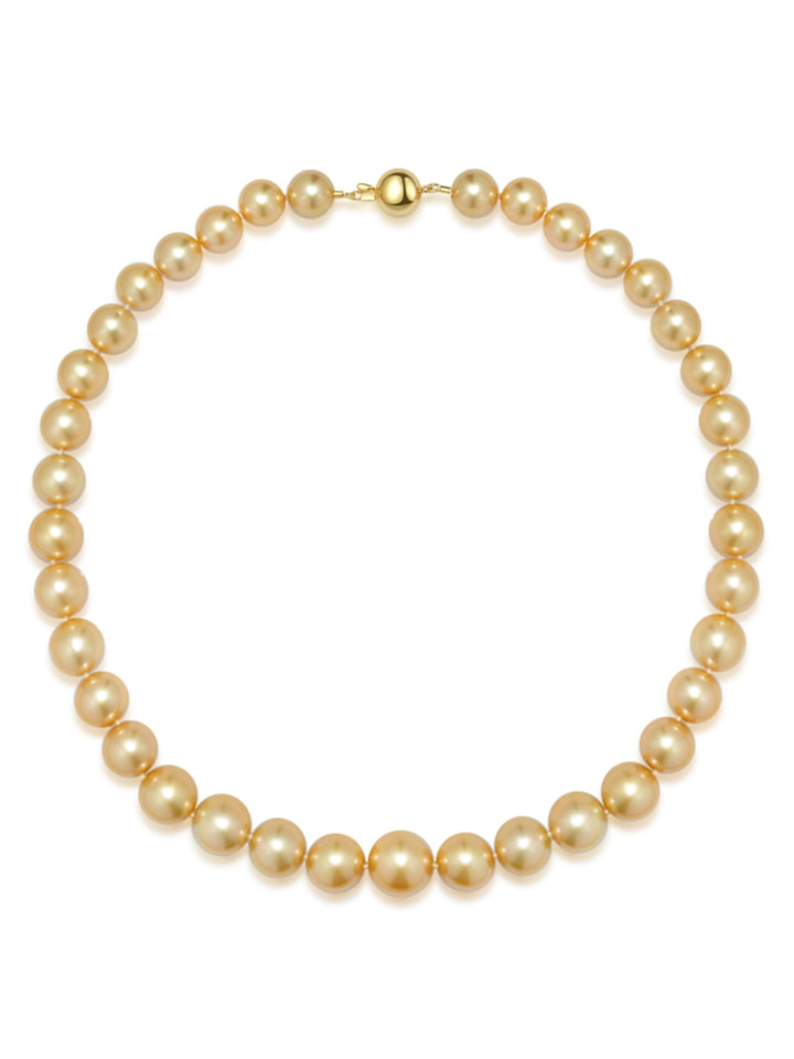 18 Karat Spitzenqualität Südsee Goldene Perlenkette KN00387