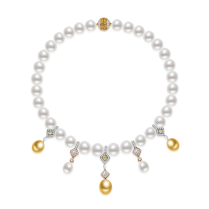 18K ダイヤモンド 南洋白蝶真珠ネックレス KN00390