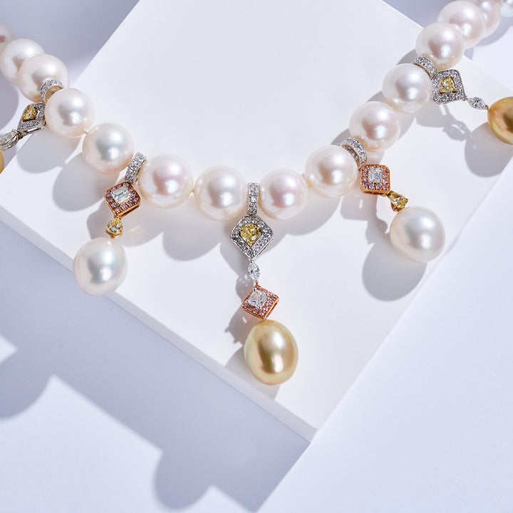 18K ダイヤモンド 南洋白蝶真珠ネックレス KN00390