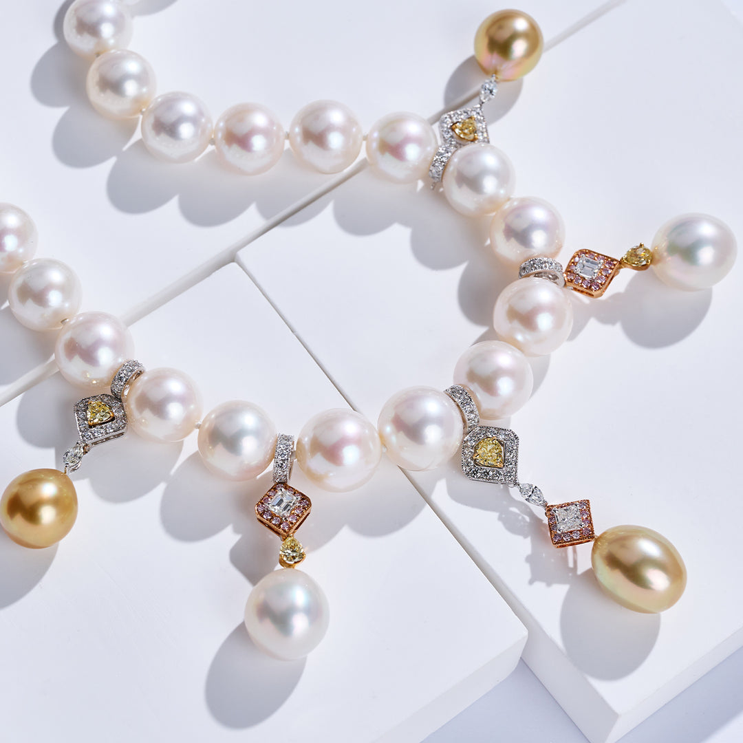 18K ダイヤモンド 南洋白蝶真珠ネックレス KN00390