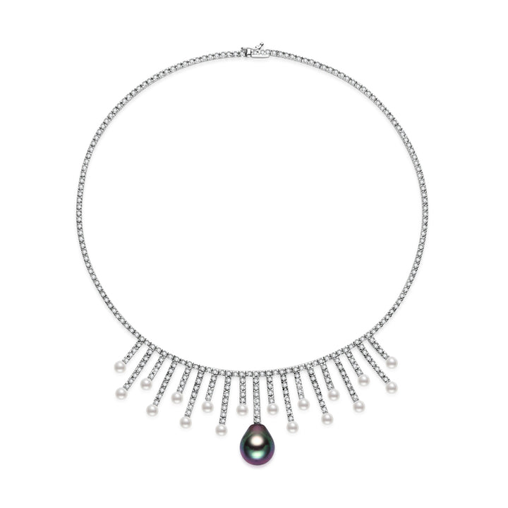 Kalung Mutiara Air Masin Berlian Emas Tulen 18K KN00392