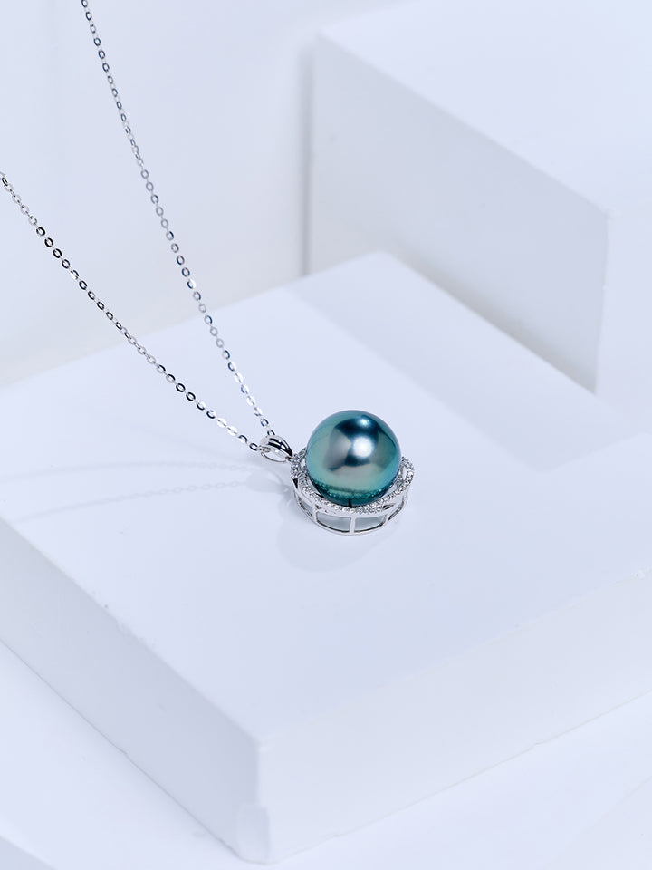 Top Lustre 18k Solid Gold Tahitian Pearl Necklace KN00396