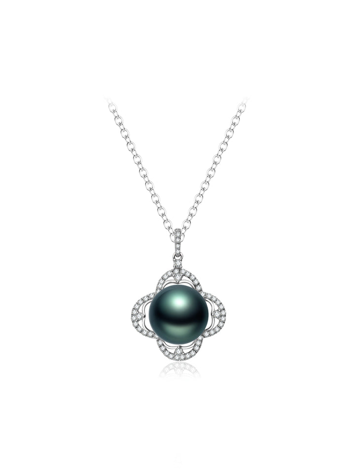 Kalung Mutiara Tahiti Emas Tulen 18k Kilauan Teratas KN00397