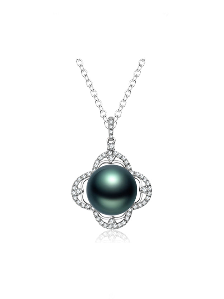 Top Lustre 18k Solid Gold Tahitian Pearl Necklace KN00397