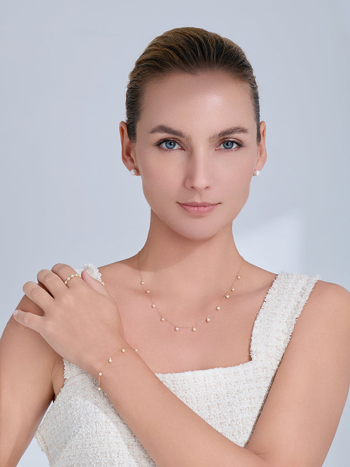 Top Grade 18K Gold Akoya Pearl Bracelet KB00083