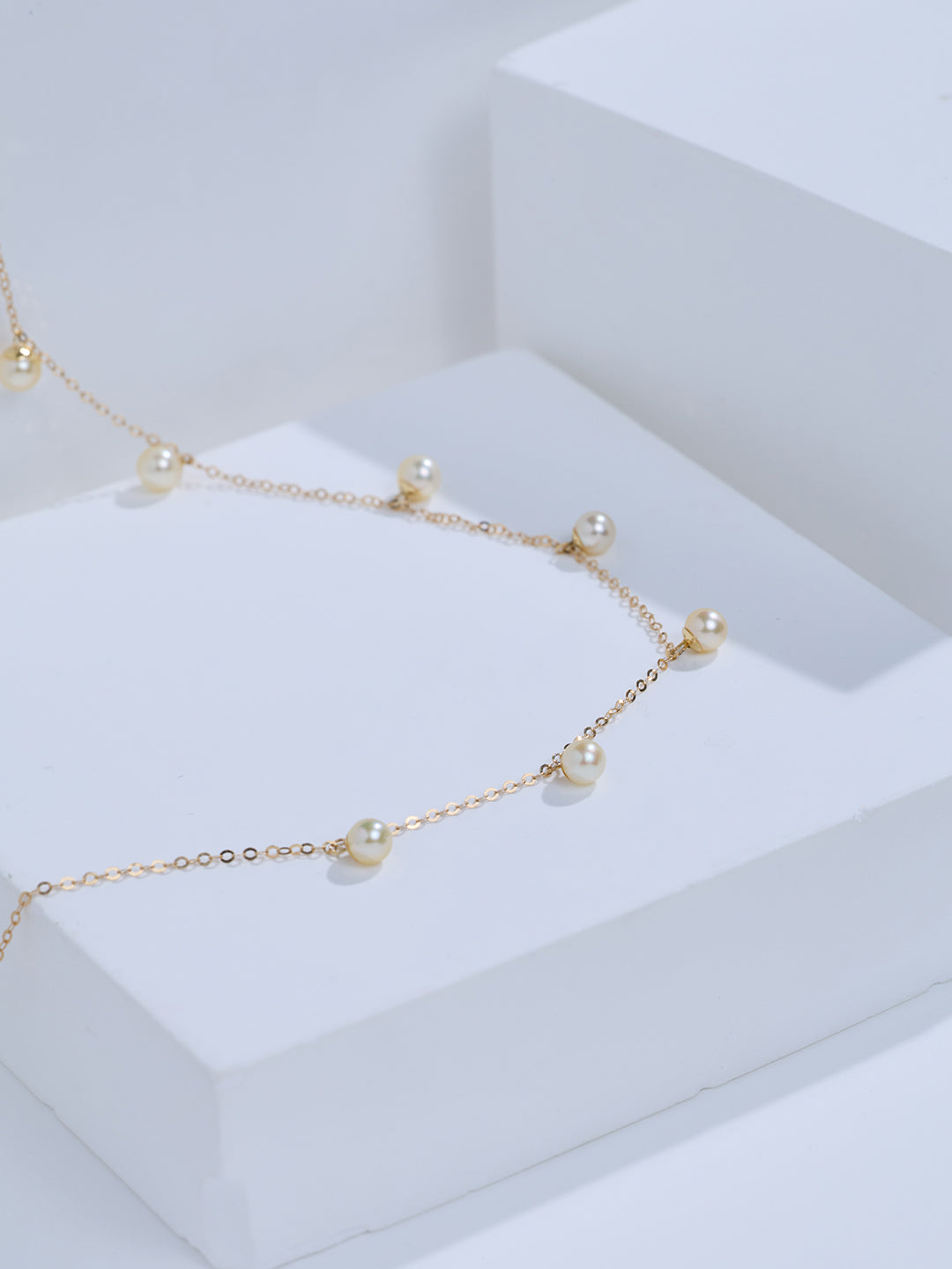 Top Grade 18k Solid Gold Akoya Gold Pearl Necklace KN00400