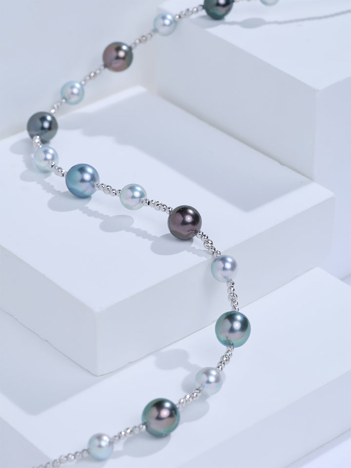 Top Lustre 18k Akoya and Tahitian Pearl Necklace KN00401 | HARMONY