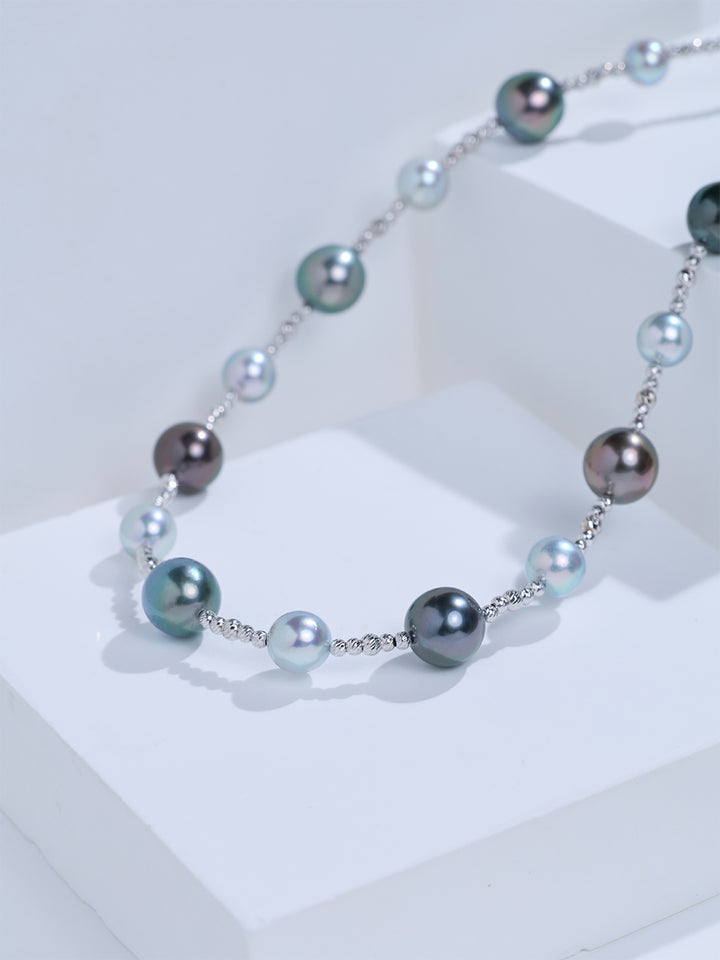 Top Lustre 18k Akoya and Tahitian Pearl Necklace KN00401 | HARMONY