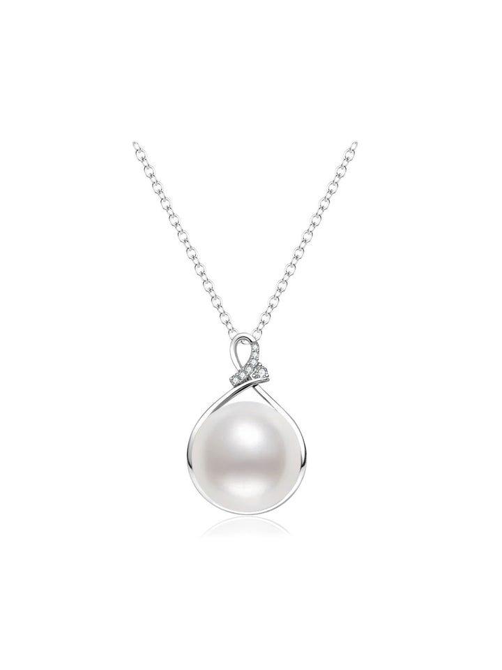 Collar de perlas blancas australianas de oro de 18K con brillo superior KN00402