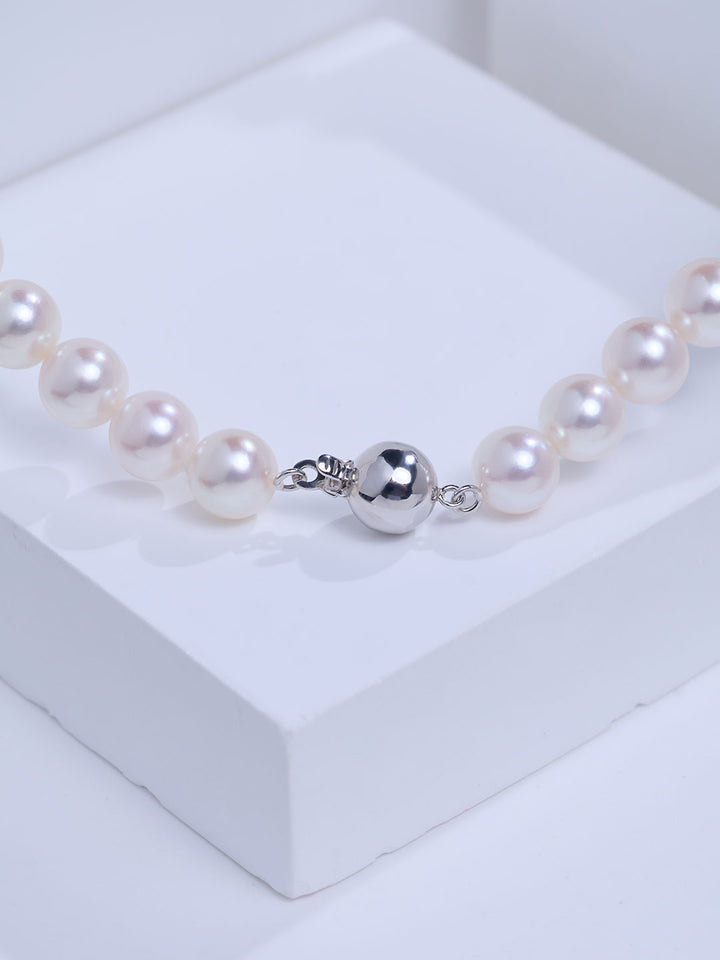 Top Grade 18k Solid Gold Akoya Pearl Necklace KN00408 | FIRST DANCE