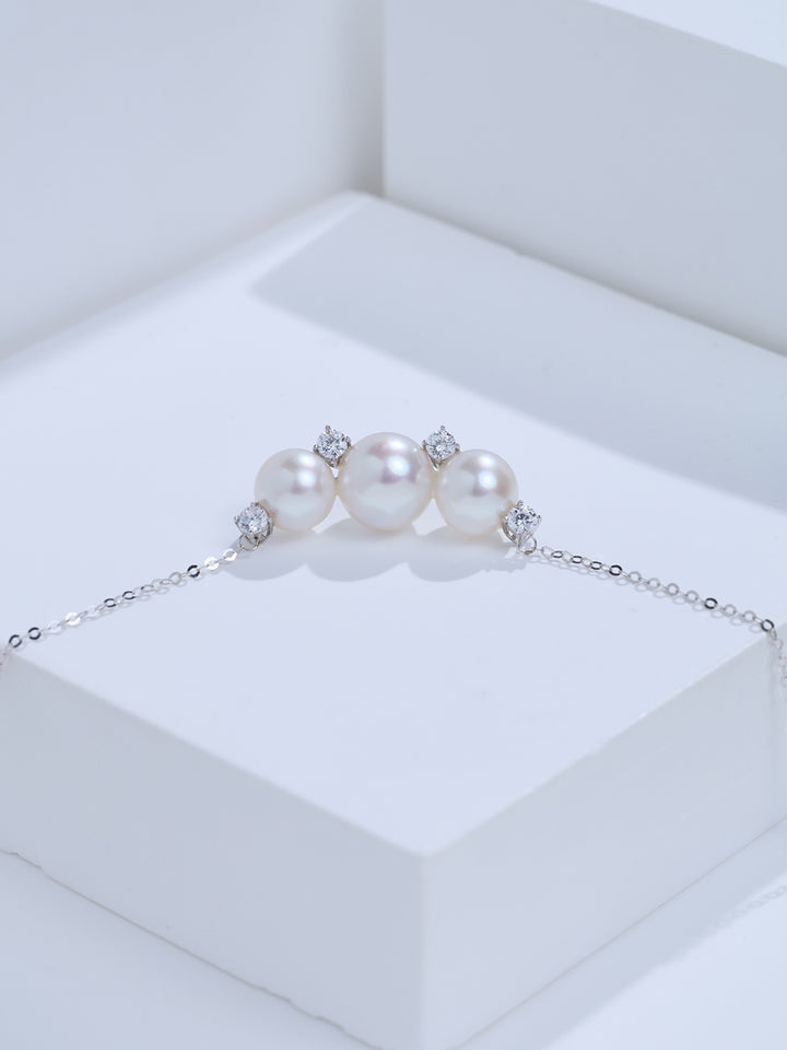 Top Lustre 18K Gold Hanadama Akoya Pearl Necklace KN00409