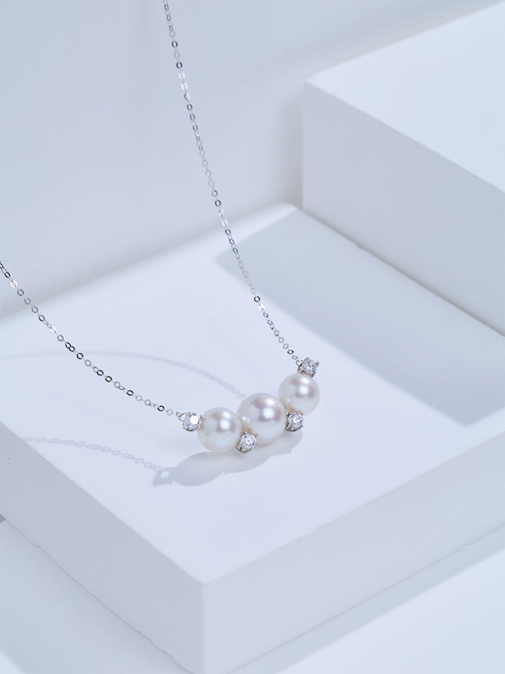 Top Lustre 18K Gold Hanadama Akoya Pearl Necklace KN00409