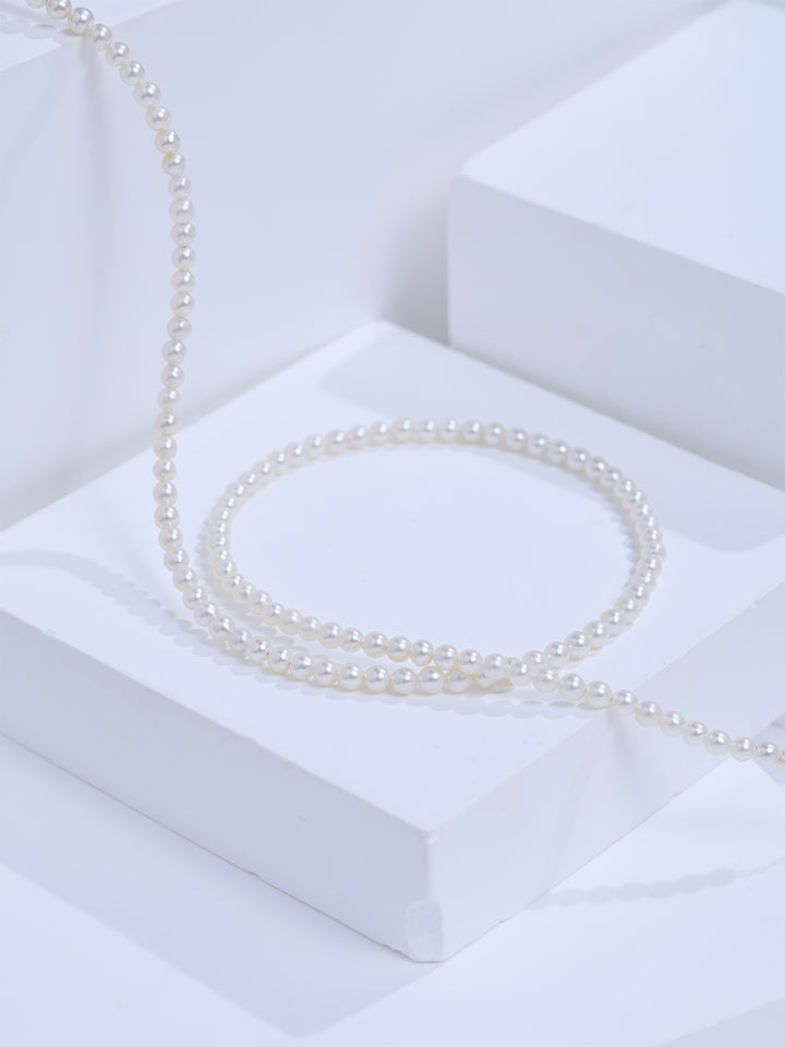 18K Solid Gold Freshwater Pearl Necklace KN00413