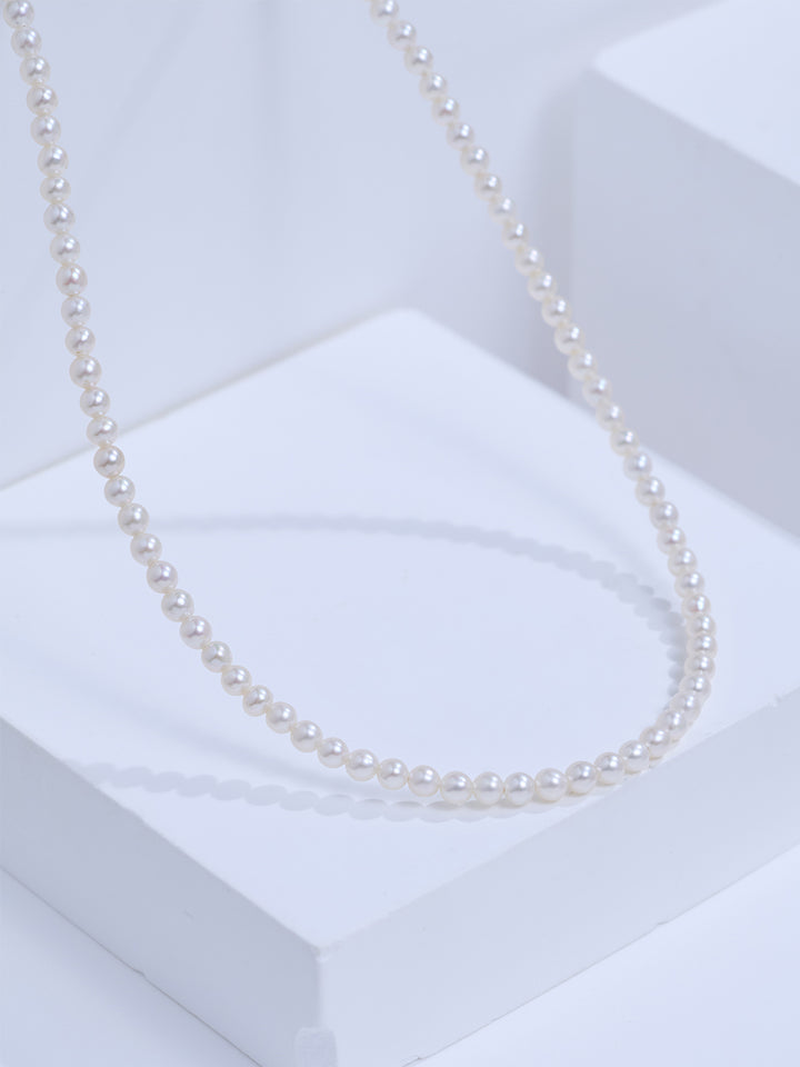 18K Solid Gold Freshwater Pearl Necklace KN00413