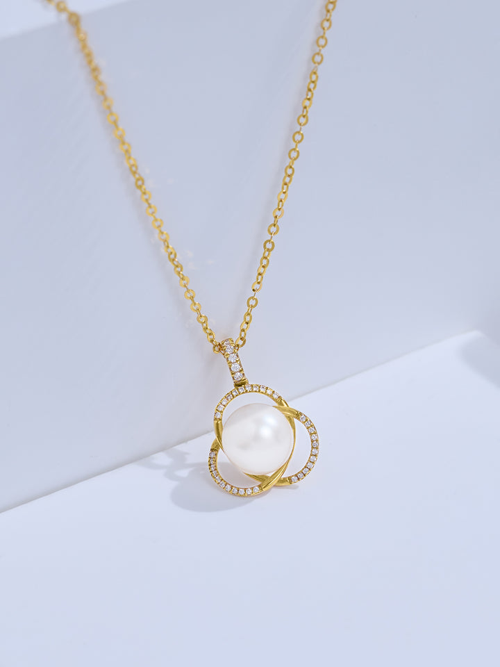 Top Grade 18k Gold Freshwater Pearl Necklace KN00414