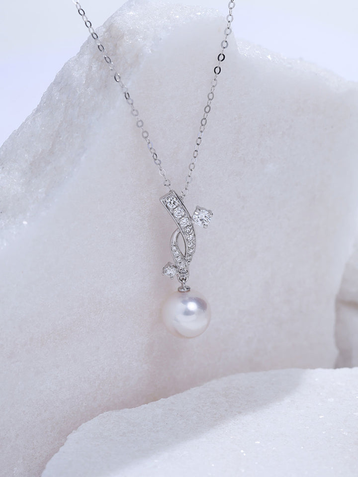 Top Grade 18K Gold Akoya Pearl Necklace KN00415 | FIRST DANCE