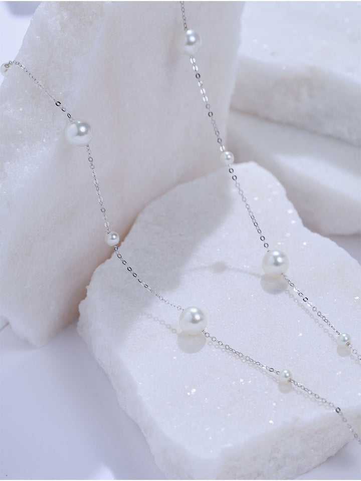 Top Grade 18K Solid Gold Akoya Pearl Necklace KN00416