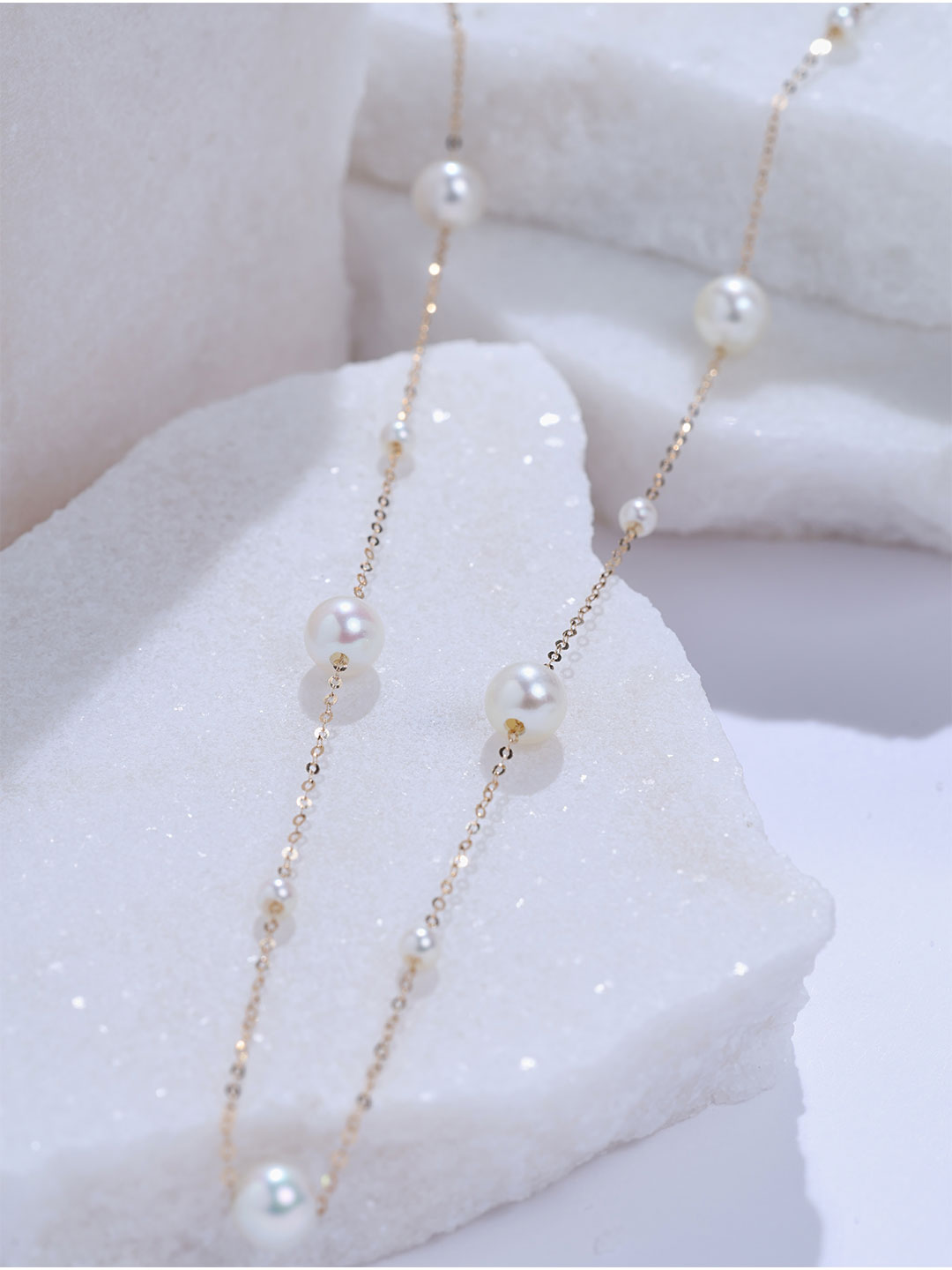 Top Grade 18K Solid Gold Akoya Pearl Necklace KN00417