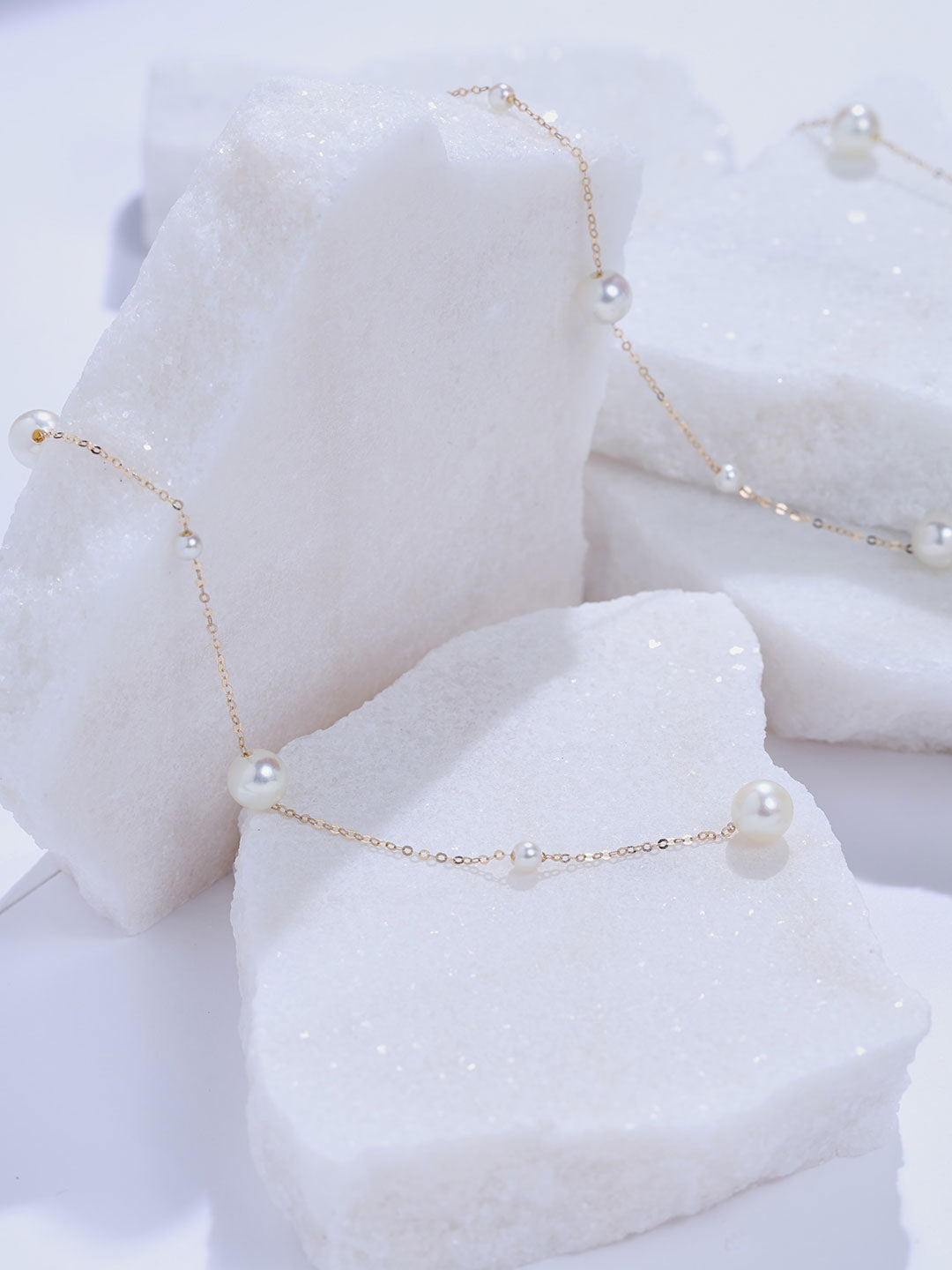 Top Grade 18K Solid Gold Akoya Pearl Necklace KN00417