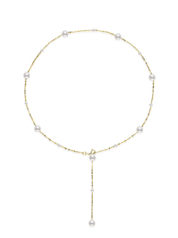 Top Grade 18K Solid Gold Akoya Pearl Necklace KN00417