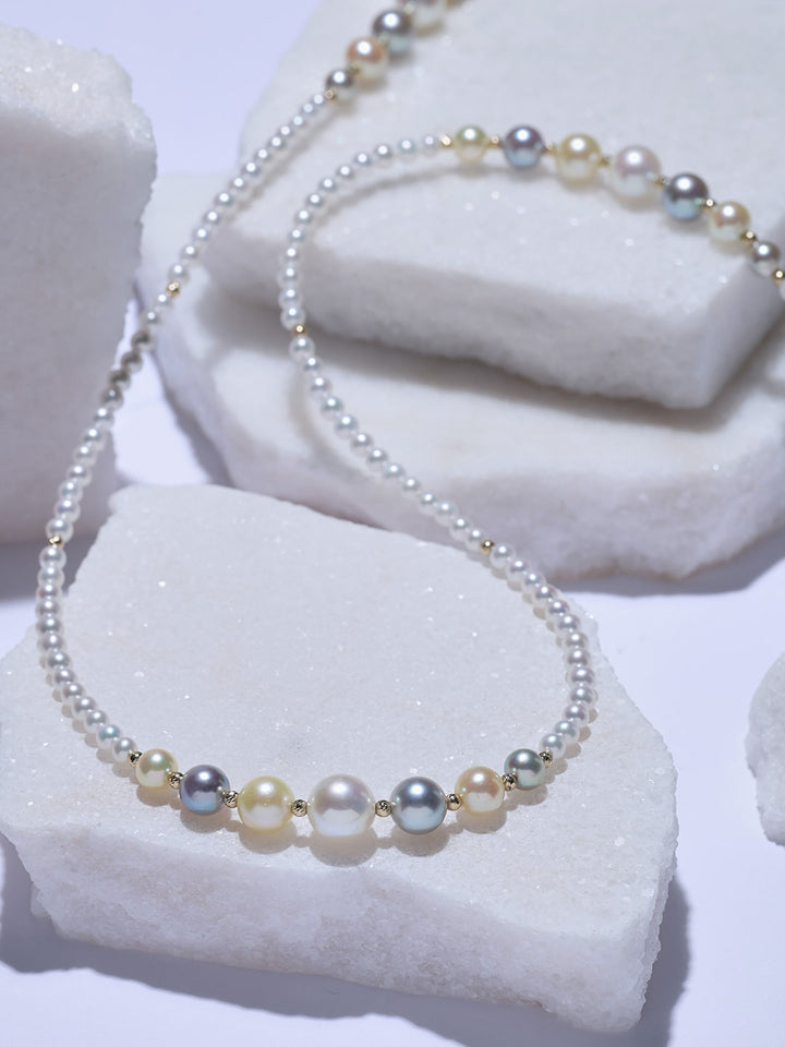 Top Lustre 18k Solid Gold Saltwater Pearl Necklace KN00428 | HARMONY