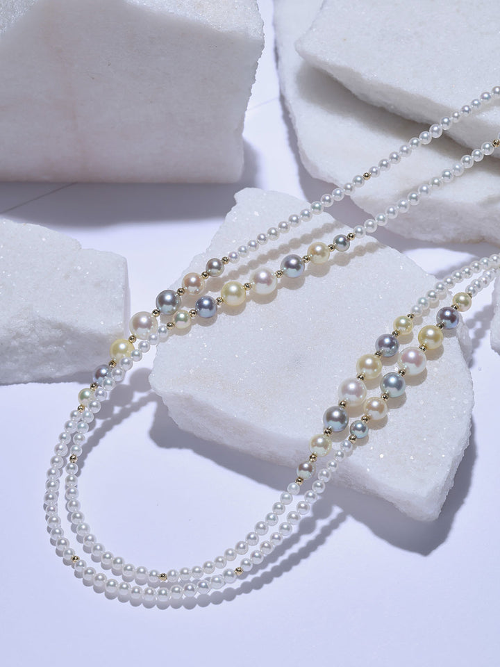 Top Lustre 18k Solid Gold Saltwater Pearl Necklace KN00428 | HARMONY