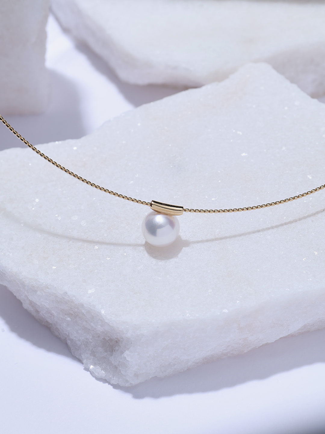 Top Grade 18K Solid Gold Akoya Pearl Necklace KN00429