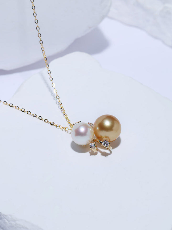 頂級光澤 18K 純金南洋金珍珠項鍊 KN00432
