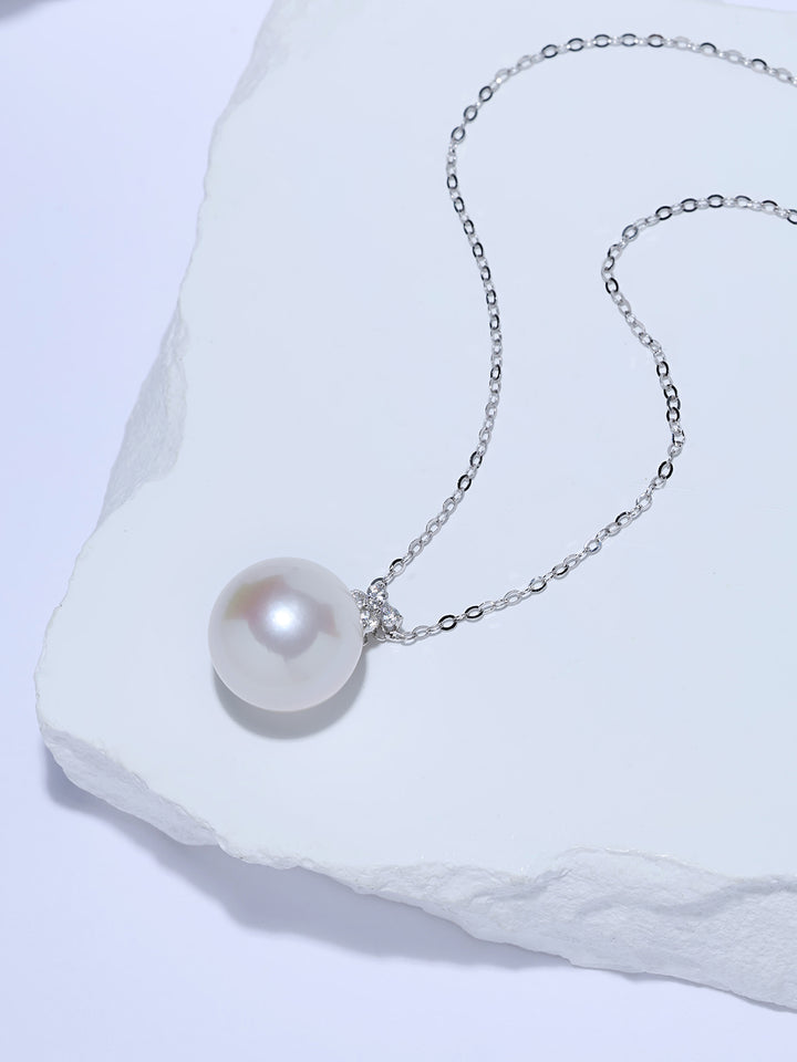 Collar de perlas Edison de oro macizo de 18K de primera calidad KN00435