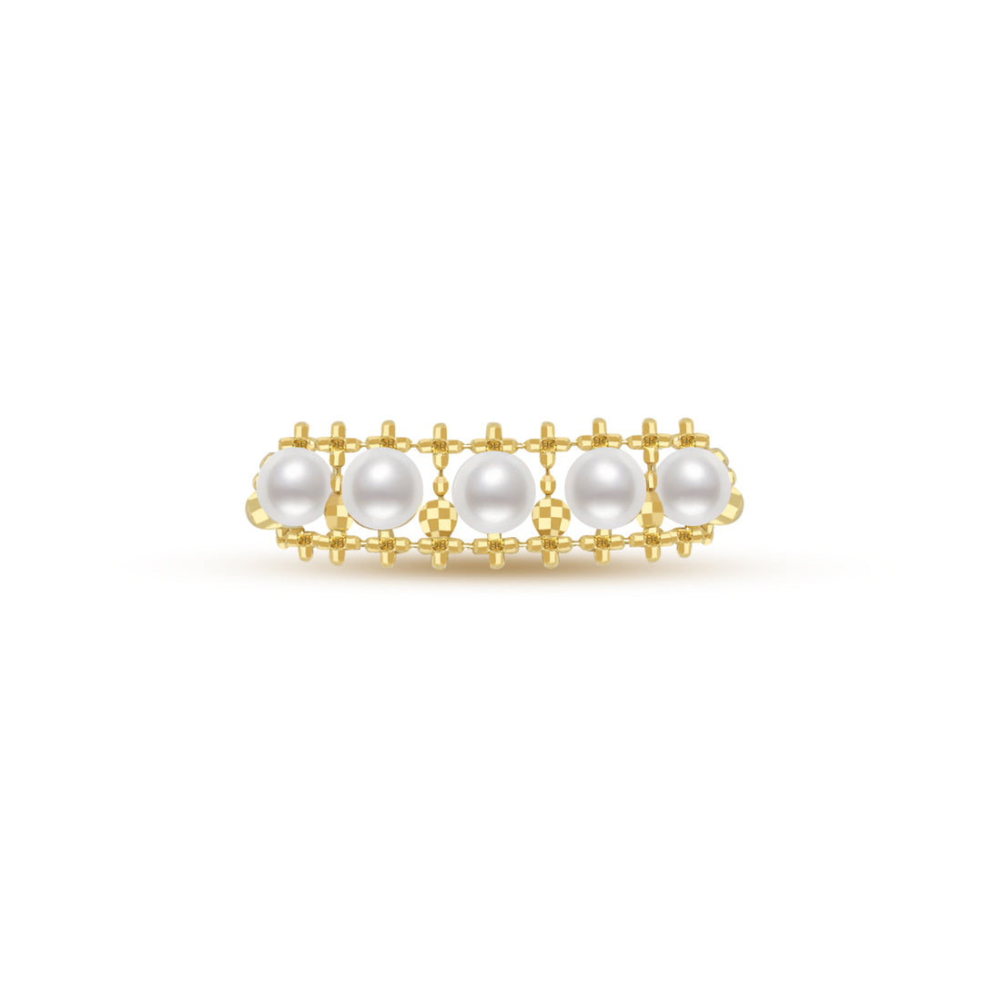 Anello in oro massiccio 18 carati con perle Akoya KR00011