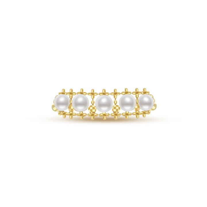 Anello in oro massiccio 18 carati con perle Akoya KR00011