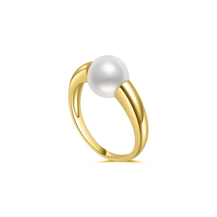 Anello in oro 18 carati con perla Akoya Hanadama di grado superiore KR00031