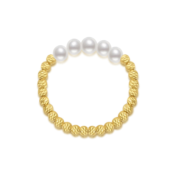 Ring aus 18-karätigem Süßwasserperlen-Massivgold KR00035