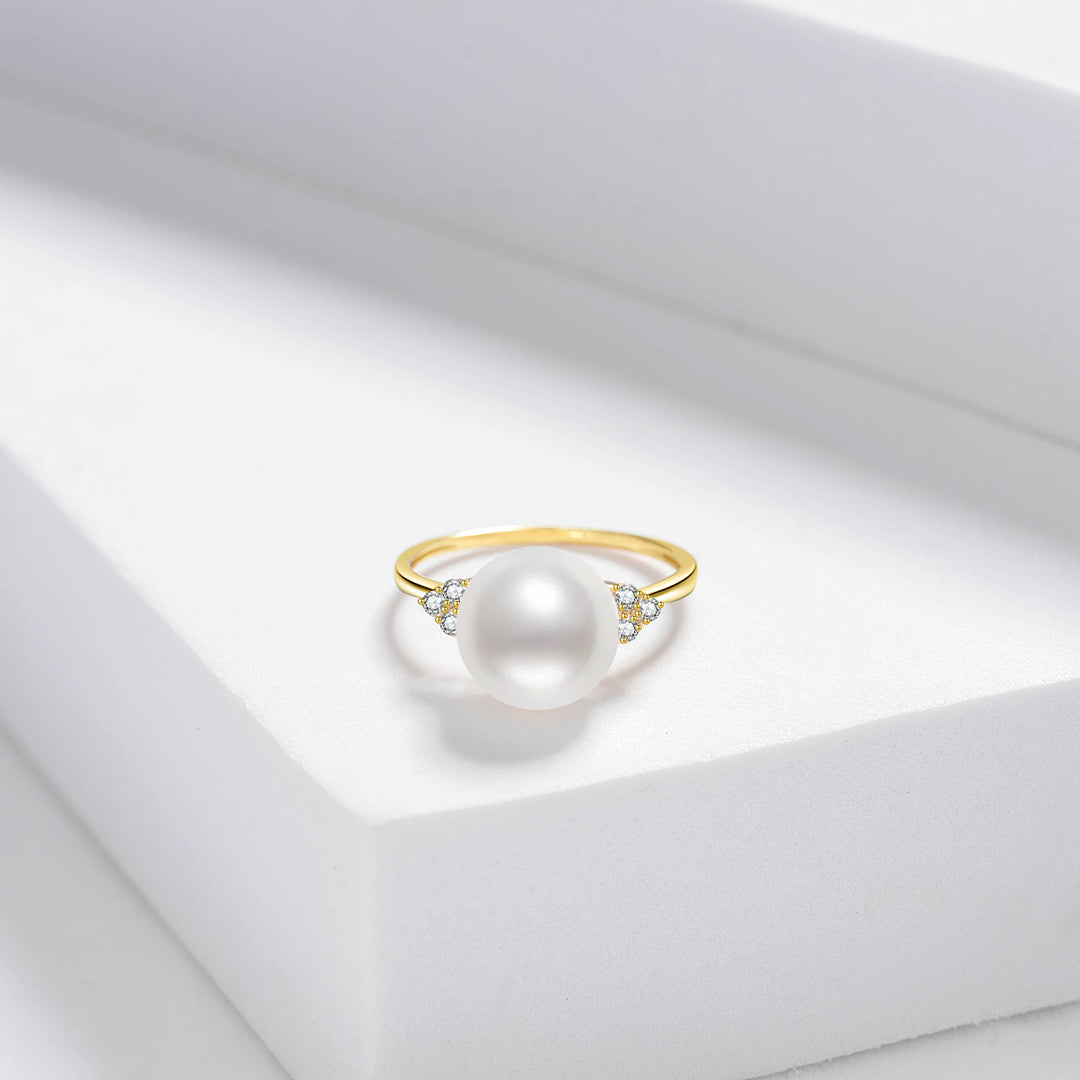 Bague en perle d'eau douce en or 18K KR00133 | ÉTOILÉ