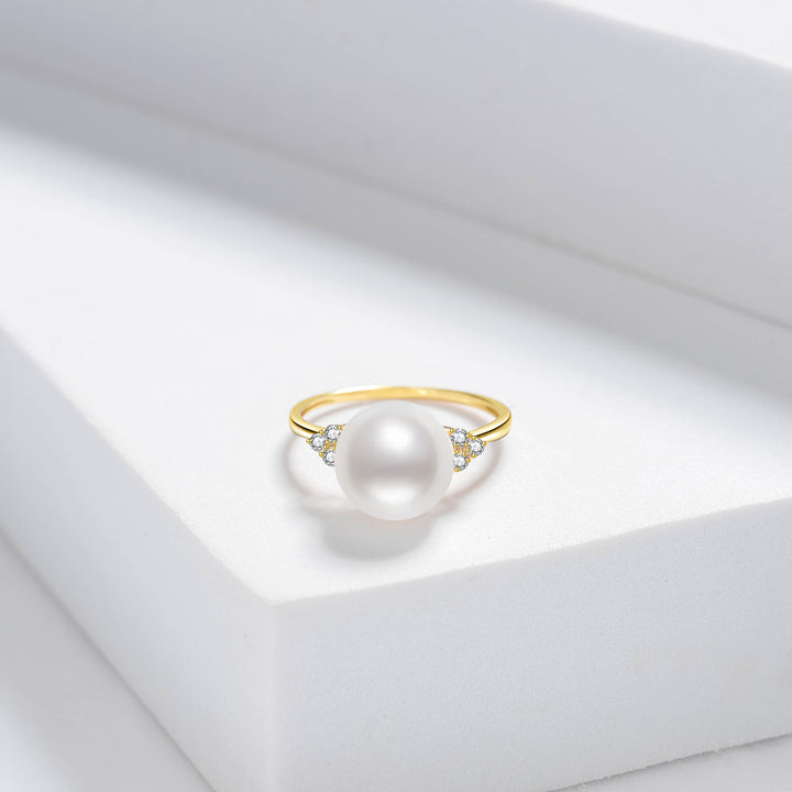 Bague en perle d'eau douce en or 18K KR00133 | ÉTOILÉ