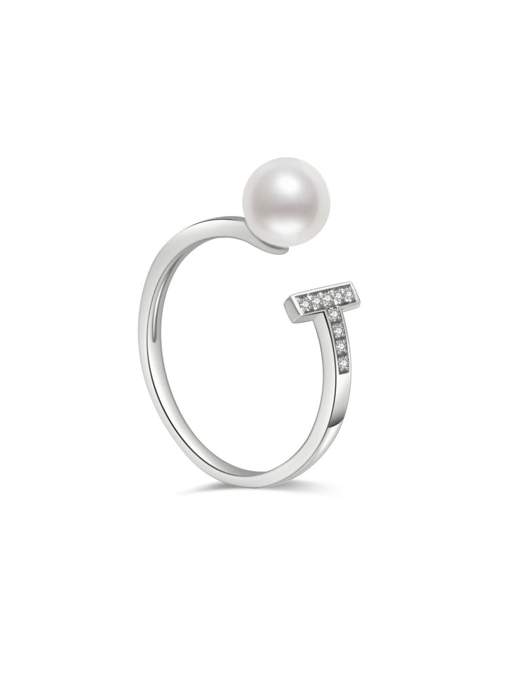 Bague en or massif 18 carats avec perle Akoya KR00044