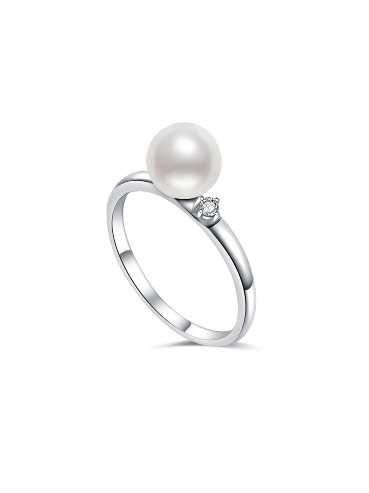18K Diamant Hanadama Akoya Perlenring KR00054