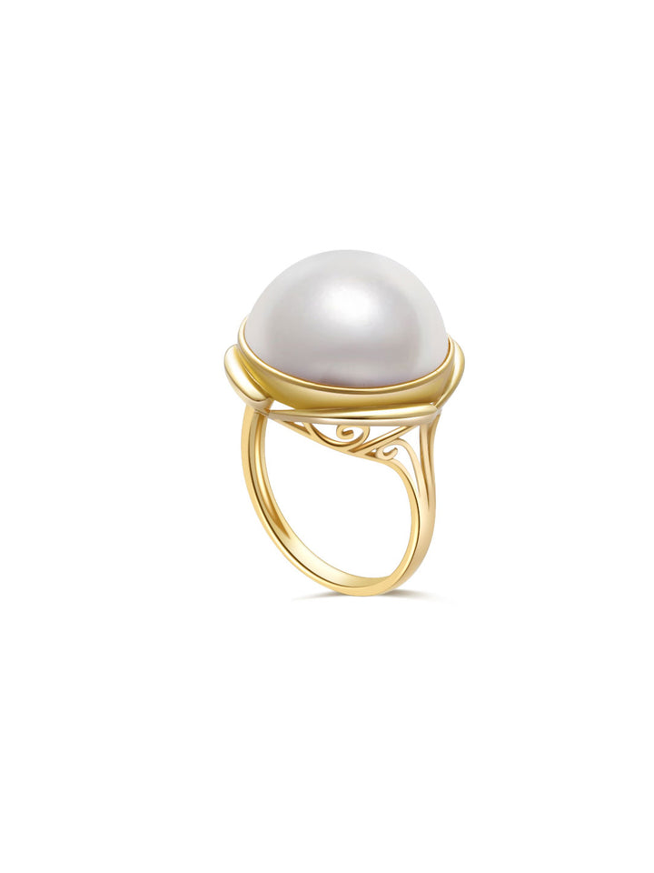 Cincin Mutiara Edison Emas 18K KR00058