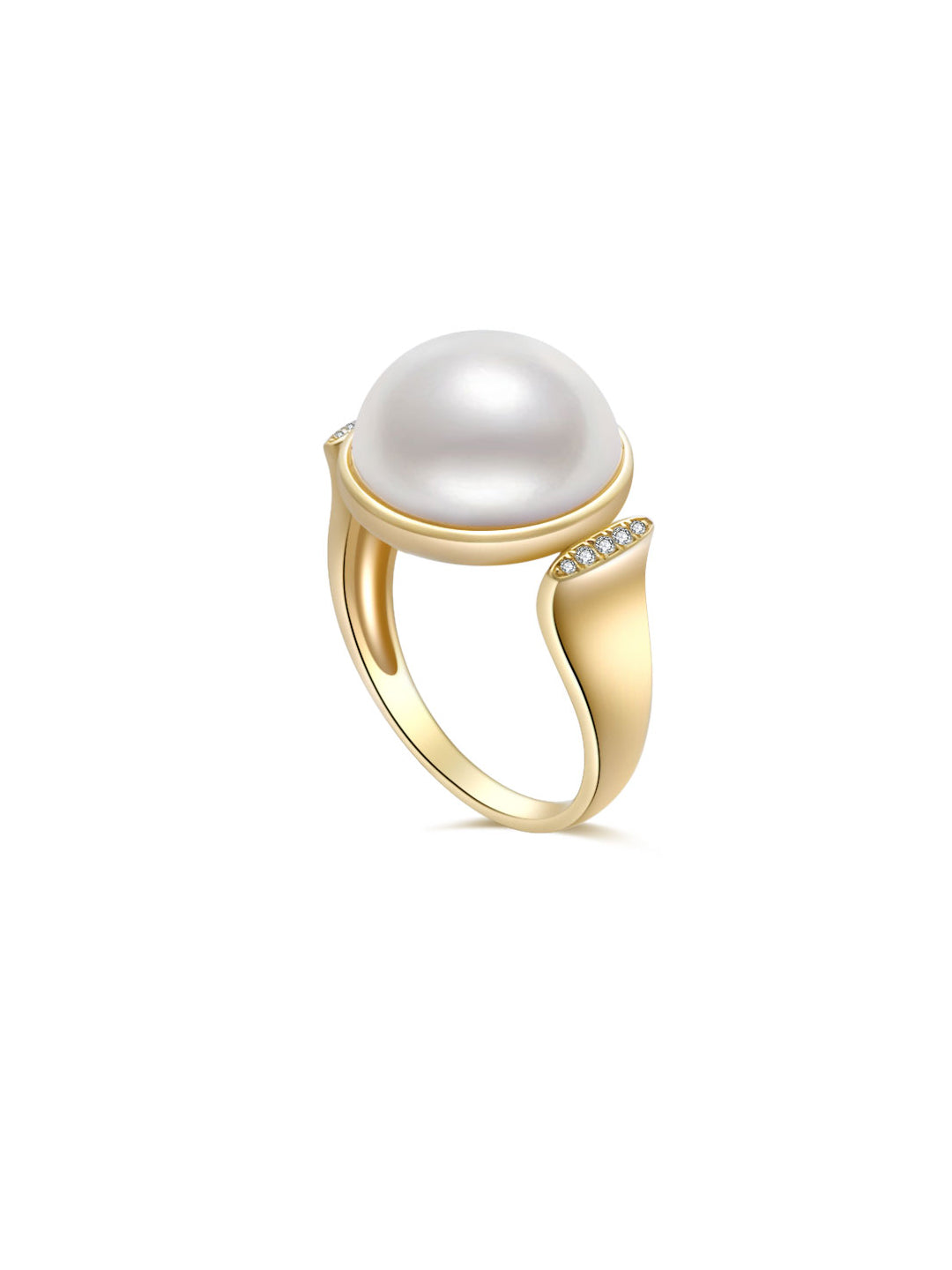 Cincin Mutiara Edison Berlian 18K KR00059