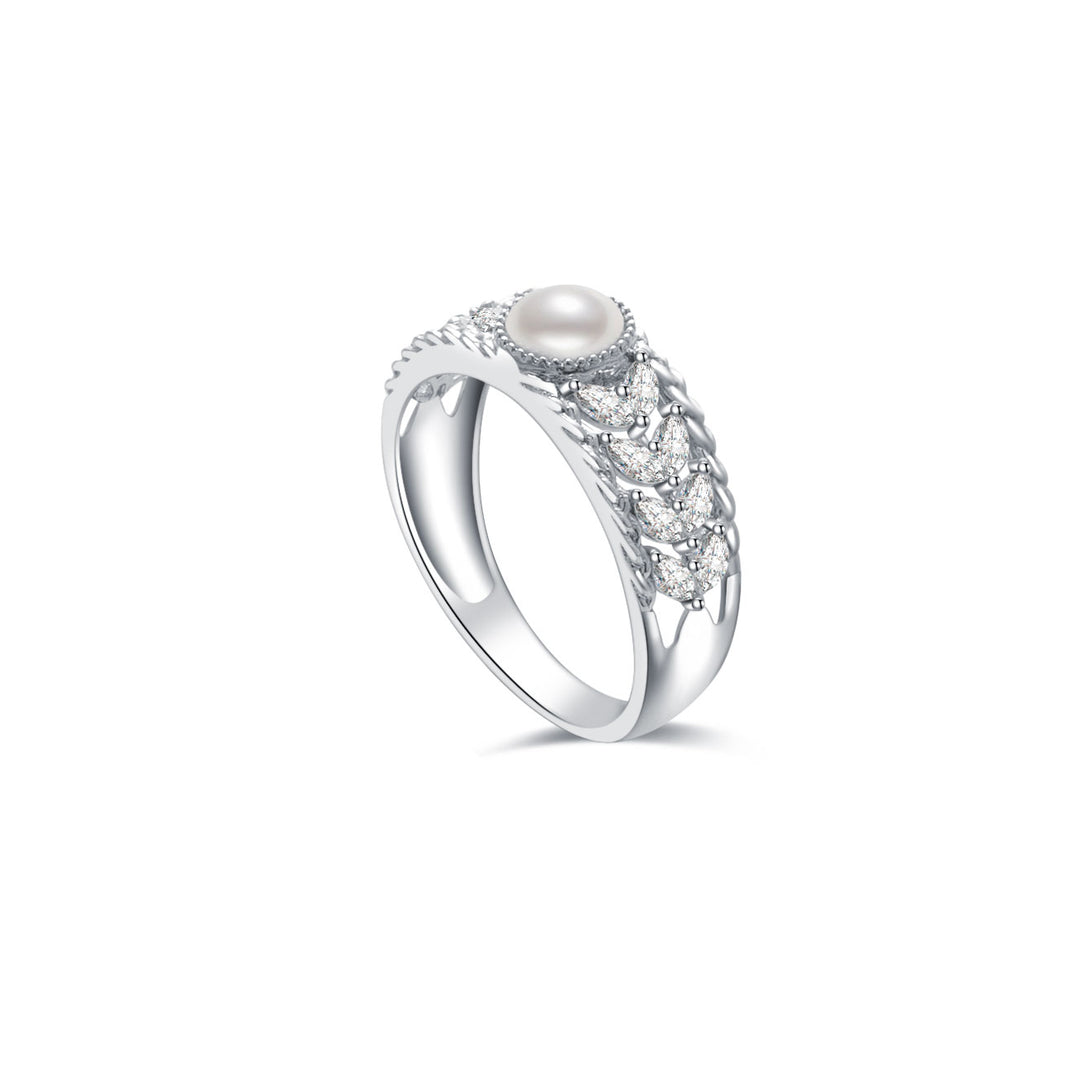 18K South Sea White Pearl Ring KR00064 - PEARLY LUSTRE